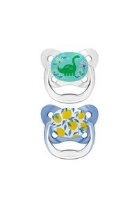 9-18 Months Contoured Pacifiers [2-Pack] - Dinosaur & Lemons - Test