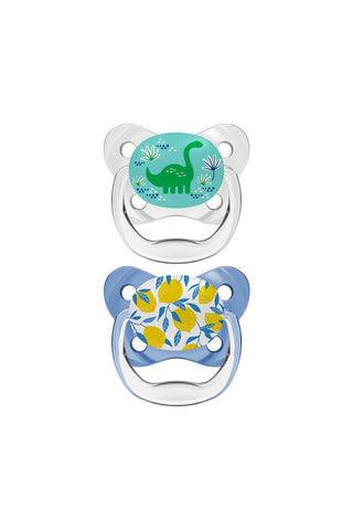 9-18 Months Contoured Pacifiers [2-Pack] - Dinosaur & Lemons - Test